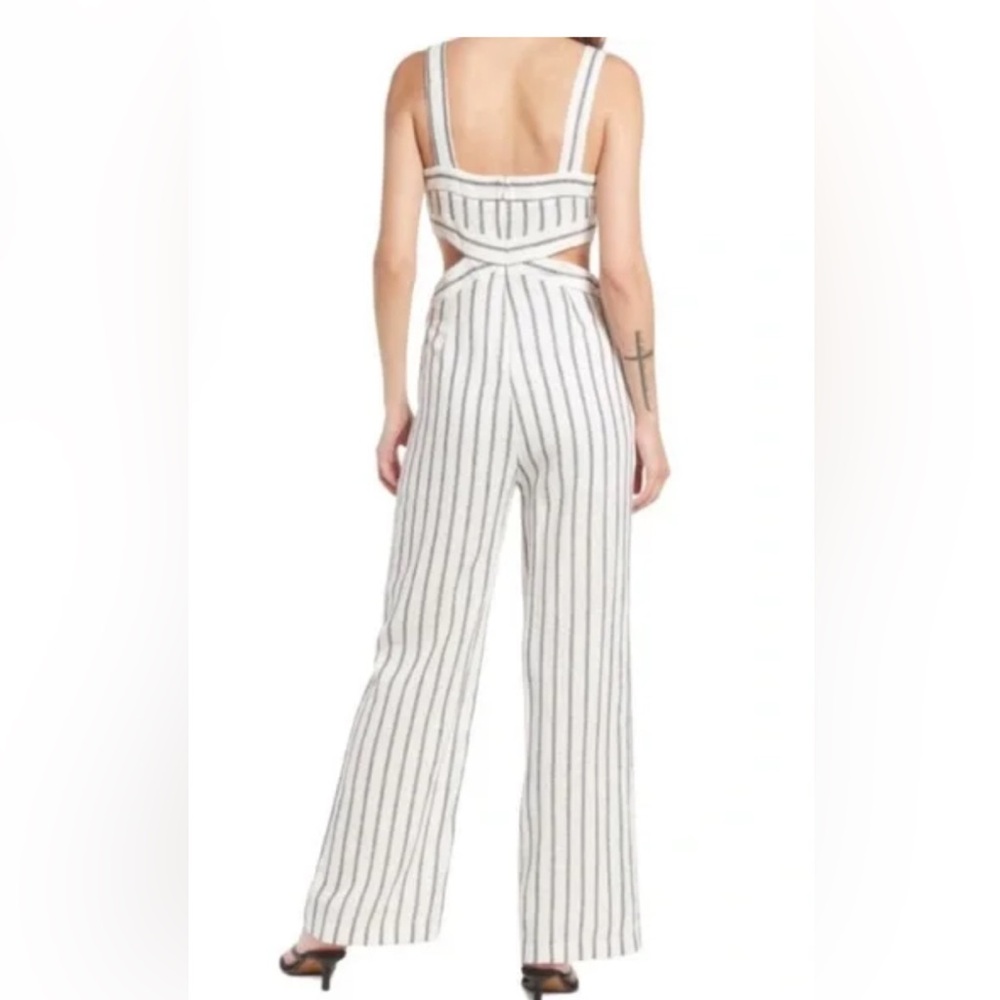 Chelsea28 striped sleeveless cutout jumpsuit in size XS NWT - Picture 2 of 6